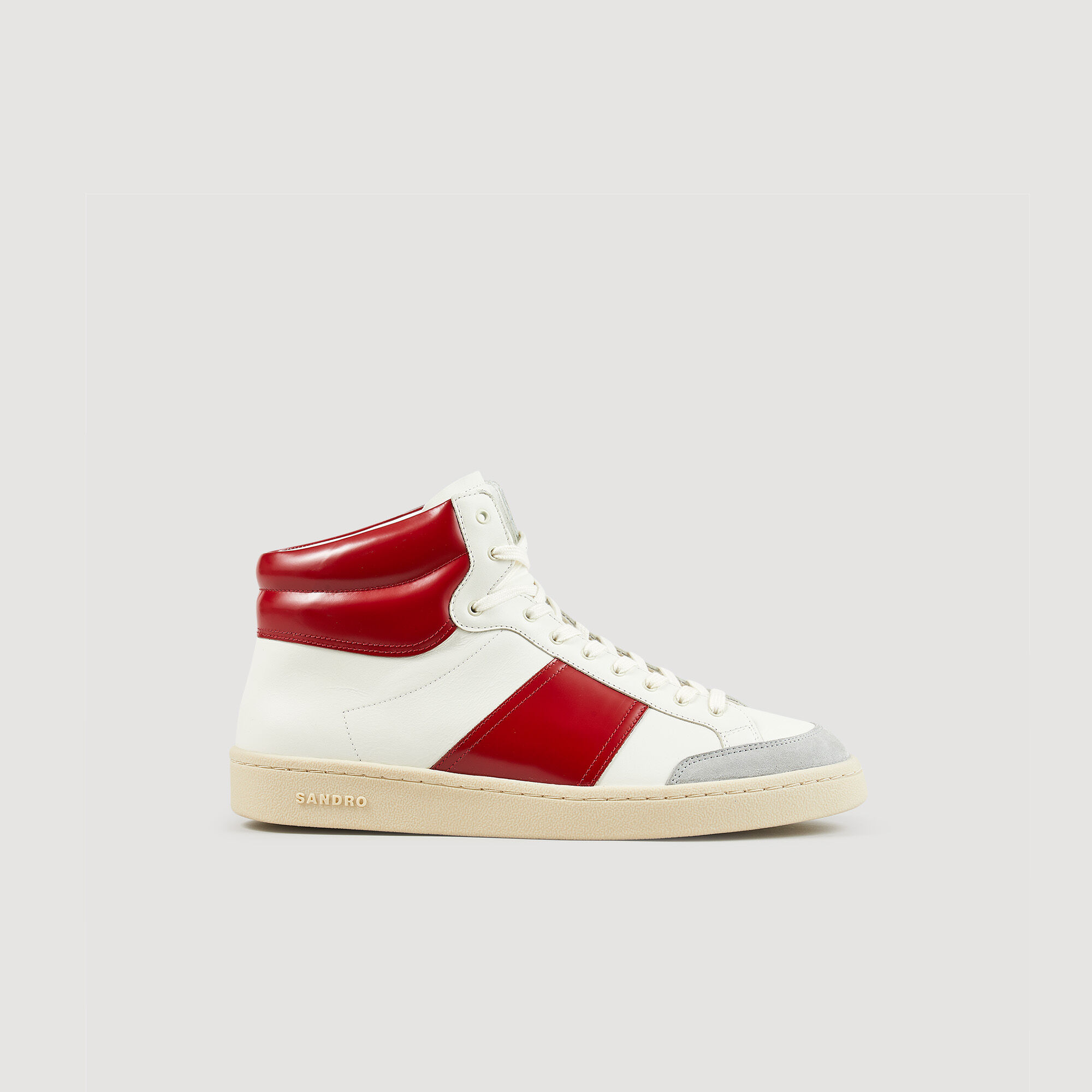 Mid top trainers SHACH00994 Red All Collection Sandro Paris